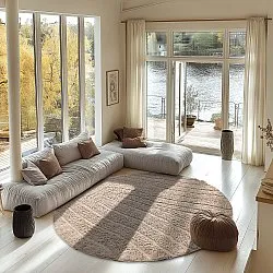 Kulatý koberec - Farley Natural Cotton Shaggy (béžový)