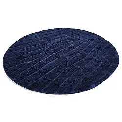 Kulatý koberec - Farley Natural Cotton Shaggy (modrý)
