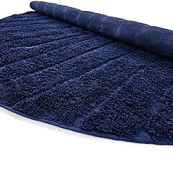 Kulatý koberec - Farley Natural Cotton Shaggy (modrý)