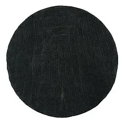 Kulatý koberec - Farley Natural Cotton Shaggy (černý)