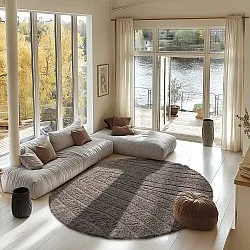 Kulatý koberec - Farley Natural Cotton Shaggy (taupe)