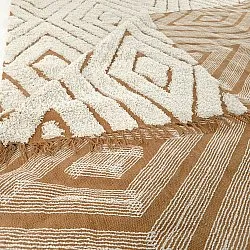 Shaggy koberce - Holwell Natural Cotton Shaggy (šedobílá/hnědá)