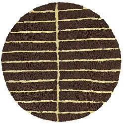 Kulatý koberec - Ikara Natural Cotton Shaggy (hnědý)