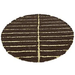 Kulatý koberec - Ikara Natural Cotton Shaggy (hnědý)