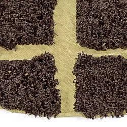 Kulatý koberec - Ikara Natural Cotton Shaggy (hnědý)