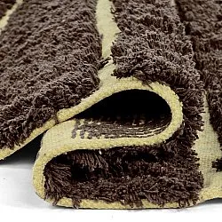 Kulatý koberec - Ikara Natural Cotton Shaggy (hnědý)