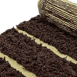 Kulatý koberec - Ikara Natural Cotton Shaggy (hnědý)