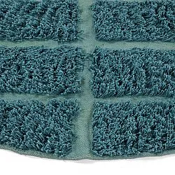 Kulatý koberec - Ikara Natural Cotton Shaggy (tyrkysový)