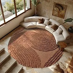 Kulatý koberec - Jovie Natural Cotton Shaggy (terakota)