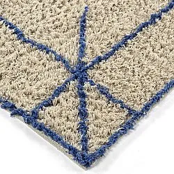 Shaggy koberce - Kairi Natural Cotton Shaggy (béžová/modrá)