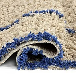 Shaggy koberce - Kairi Natural Cotton Shaggy (béžová/modrá)