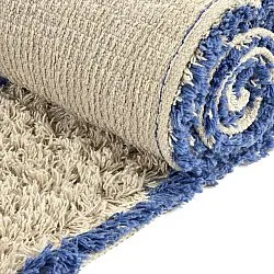 Shaggy koberce - Kairi Natural Cotton Shaggy (béžová/modrá)