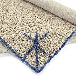 Shaggy koberce - Kairi Natural Cotton Shaggy (béžová/modrá)