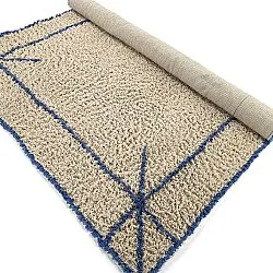 Shaggy koberce - Kairi Natural Cotton Shaggy (béžová/modrá)