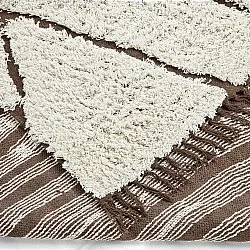 Shaggy koberce - Kindon Natural Cotton Shaggy (šedobílá/hnědá)