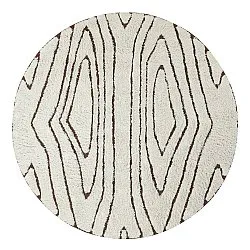 Kulatý koberec - Kindon Natural Cotton Shaggy (šedobílá/hnědá)