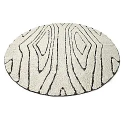 Kulatý koberec - Kindon Natural Cotton Shaggy (šedobílá/hnědá)