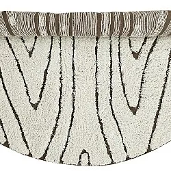 Kulatý koberec - Kindon Natural Cotton Shaggy (šedobílá/hnědá)