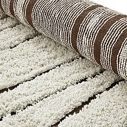 Kulatý koberec - Kindon Natural Cotton Shaggy (šedobílá/hnědá)