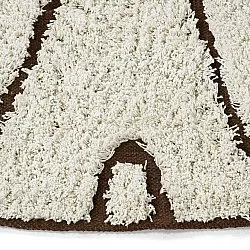 Kulatý koberec - Kindon Natural Cotton Shaggy (šedobílá/hnědá)
