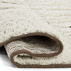 Kulatý koberec - Kindon Natural Cotton Shaggy (šedobílá/hnědá)