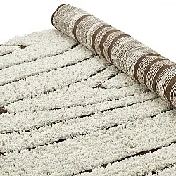 Kulatý koberec - Kindon Natural Cotton Shaggy (šedobílá/hnědá)