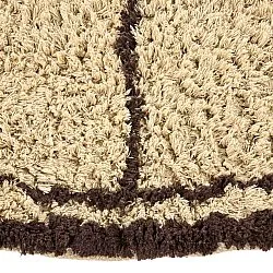 Kulatý koberec - Lana Natural Cotton Shaggy (béžová/hnědá)