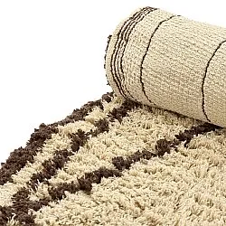 Kulatý koberec - Lana Natural Cotton Shaggy (béžová/hnědá)