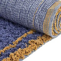 Shaggy koberce - Lana Natural Cotton Shaggy (modrá/žlutá)