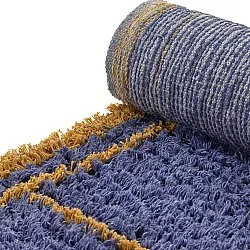Shaggy koberce - Lana Natural Cotton Shaggy (modrá/žlutá)