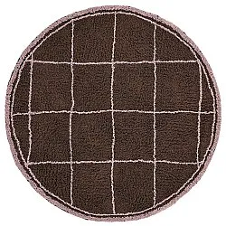 Kulatý koberec - Lana Natural Cotton Shaggy (hnědý)