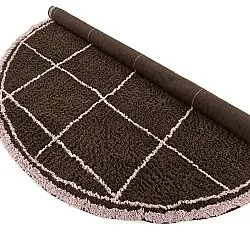 Kulatý koberec - Lana Natural Cotton Shaggy (hnědý)
