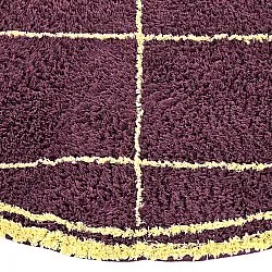 Kulatý koberec - Lana Natural Cotton Shaggy (vínová/žlutá)