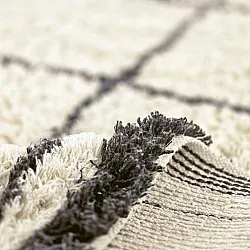 Shaggy koberce - Lana Natural Cotton Shaggy (krémová/tmavě šedá)