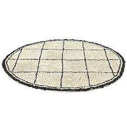 Kulatý koberec - Lana Natural Cotton Shaggy (krémová/tmavě šedá)