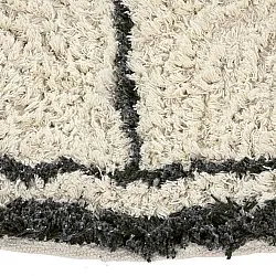 Kulatý koberec - Lana Natural Cotton Shaggy (krémová/tmavě šedá)