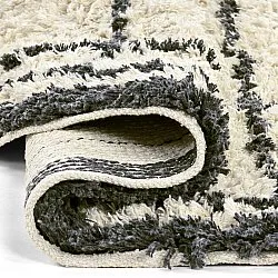 Kulatý koberec - Lana Natural Cotton Shaggy (krémová/tmavě šedá)