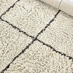 Kulatý koberec - Lana Natural Cotton Shaggy (krémová/tmavě šedá)