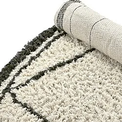 Kulatý koberec - Lana Natural Cotton Shaggy (krémová/tmavě šedá)
