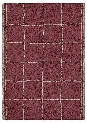 Shaggy koberce - Lana Natural Cotton Shaggy (taupe/červený)