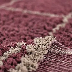 Shaggy koberce - Lana Natural Cotton Shaggy (taupe/červený)
