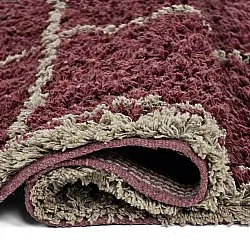 Shaggy koberce - Lana Natural Cotton Shaggy (taupe/červený)