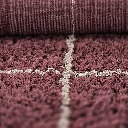 Shaggy koberce - Lana Natural Cotton Shaggy (taupe/červený)