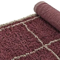 Shaggy koberce - Lana Natural Cotton Shaggy (taupe/červený)