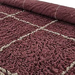 Kulatý koberec - Lana Natural Cotton Shaggy (taupe/červený)