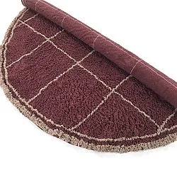 Kulatý koberec - Lana Natural Cotton Shaggy (taupe/červený)
