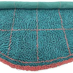 Kulatý koberec - Lana Natural Cotton Shaggy (tyrkysová/růžová)