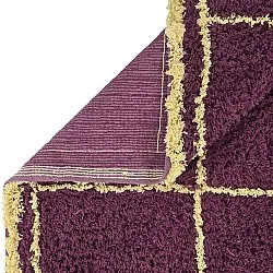 Shaggy koberce - Lana Natural Cotton Shaggy (vínová/žlutá)