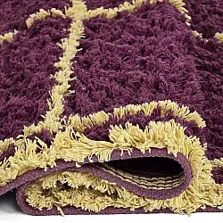 Shaggy koberce - Lana Natural Cotton Shaggy (vínová/žlutá)