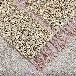 Shaggy koberce - Lindley Natural Cotton Shaggy (béžová/růžová)